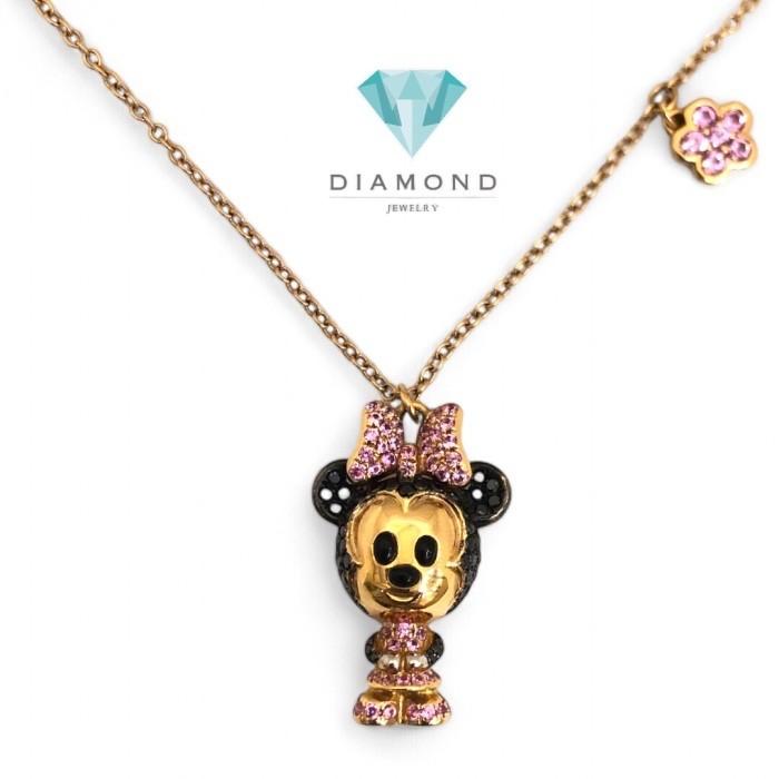 Kalung Liontin mickey mouse Berlian 18K/ Minnie mouse diamond necklace 18k-Diamond Jewelry