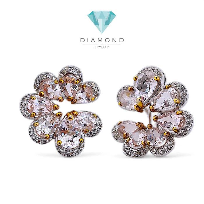 Flower Magonite Diamond Earring 18K / Diamond Jewelry 21ABGT671WP-HT