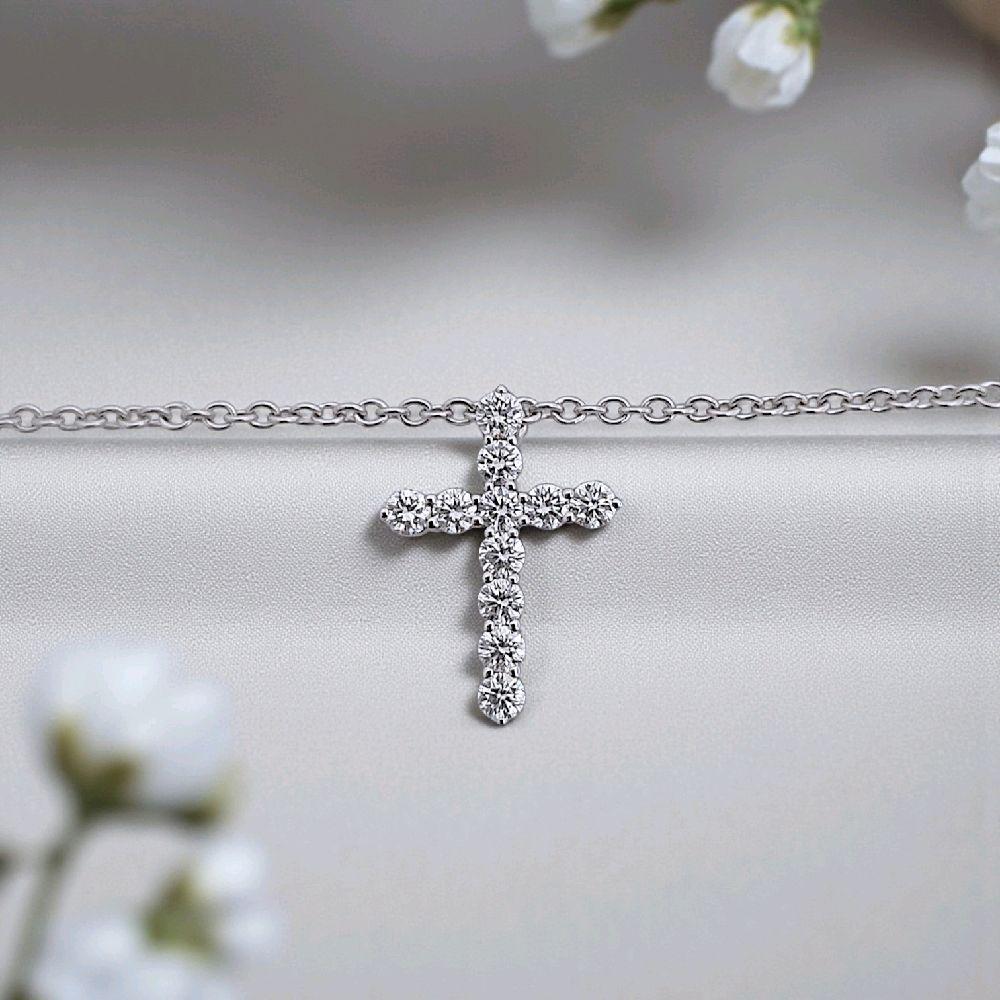 Cross Diamond Necklace 18K / Kalung Salib Berlian 18K / Diamond Jewelry 122KB54000AB HT