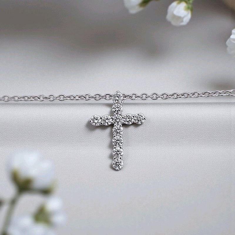 Cross Diamond Necklace 18K / Kalung Salib Berlian 18K / Diamond Jewelry 122KB54000AB HT