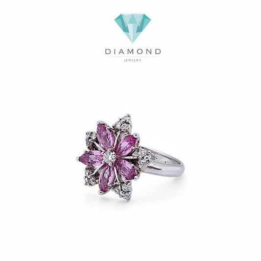Flower Diamond Ring 18K / Diamond Jewelry