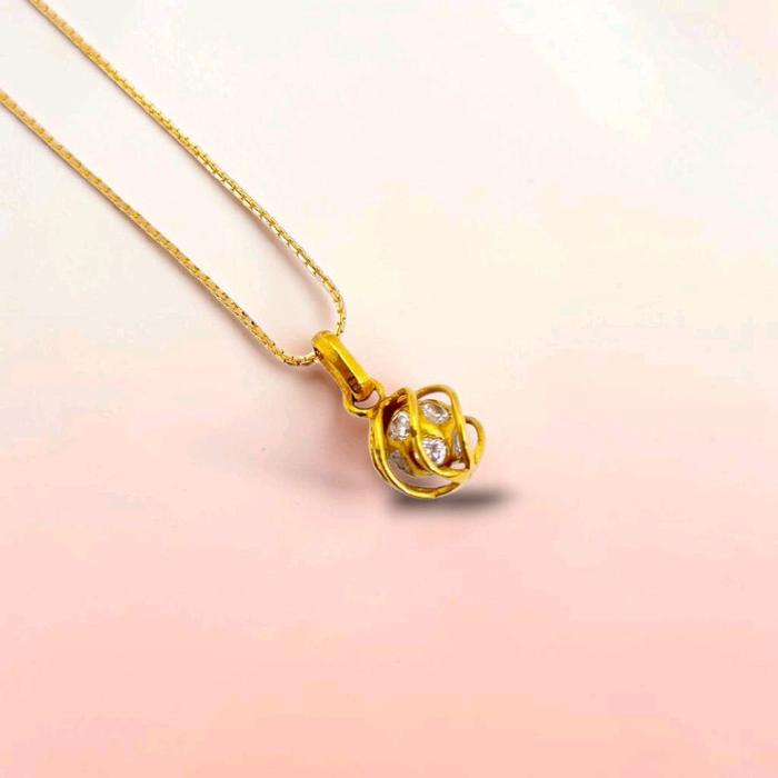 Zircon Ball Gold Pendants 23K / Liontin Emas Bola Zirkon 23K / Diamond Jewelry / 252LMSWP3