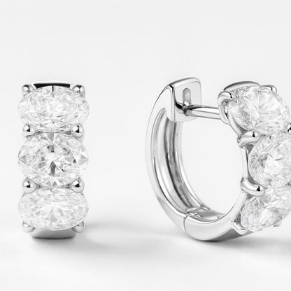 Oval triad diamond earring- 18k-1AB372LSNEW-HT
