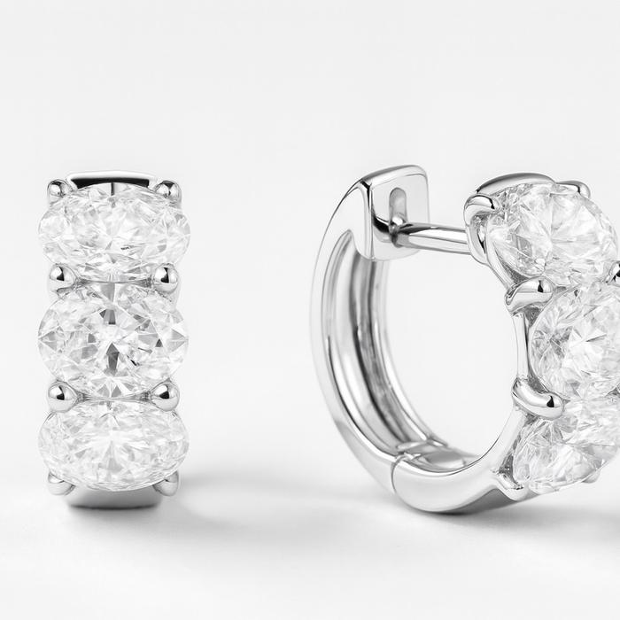 Oval triad diamond earring- 18k-1AB372LSNEW-HT