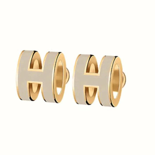 H pop mini earring khaki 18k-Diamond Jewelry-357ABD238RY