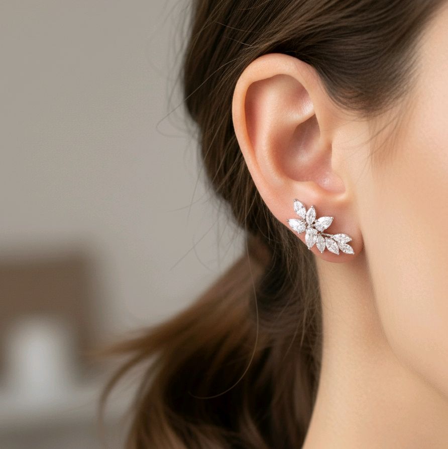 Leaf Diamond Earring 18K / Anting Berlian Daun 18K / Diamond Jewelry 2AB2550ANN-HT