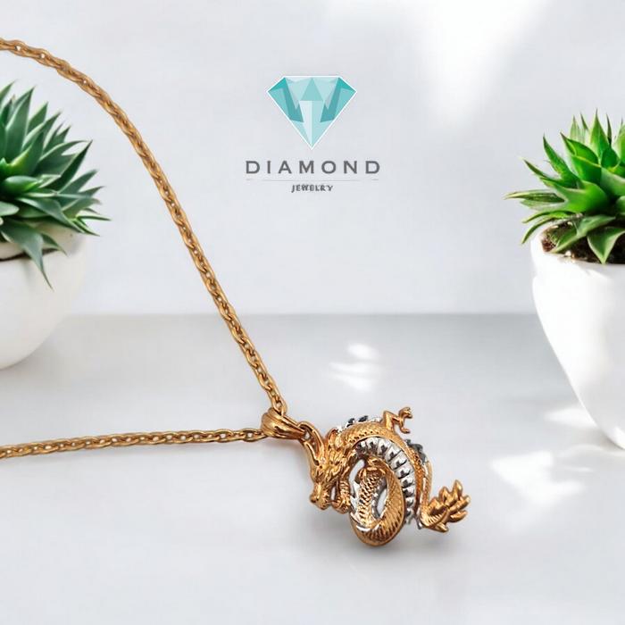 Liontin Mas Naga 2 Warna-Diamond Jewelry