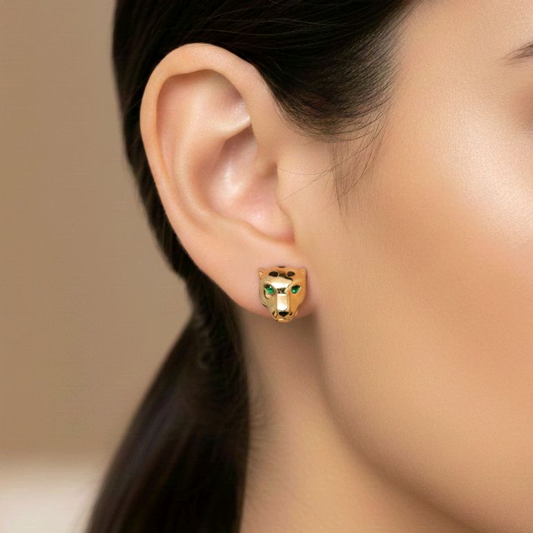 Panther Earring 18K / Anting Panther 18K / Diamond Jewelry 399ABD723RY - HT