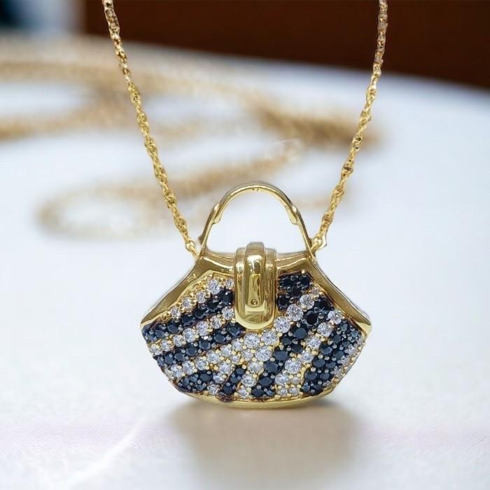 Rosato Bag Pendant 18K Gold -Diamond Jewelry-174LMSWP9-HT