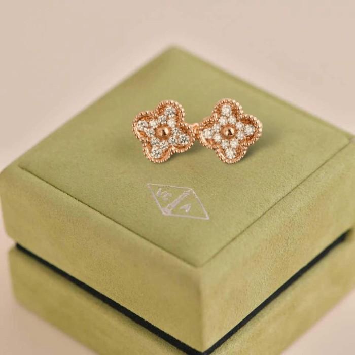 Diamond clover vintage vc necklace 18k Gold-Diamond Jewelry