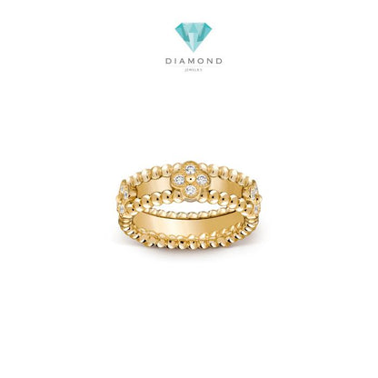 Perlee pave diamond Rose gold 18 K Ring Diamond Jewelry