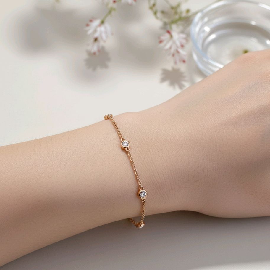 Tennis Diamond Bracelet 18K / Gelang Tennis Berlian 18K / Diamond Jewelry 158GB38500AB - HT