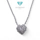 Heart diamond Necklace 18K white gold