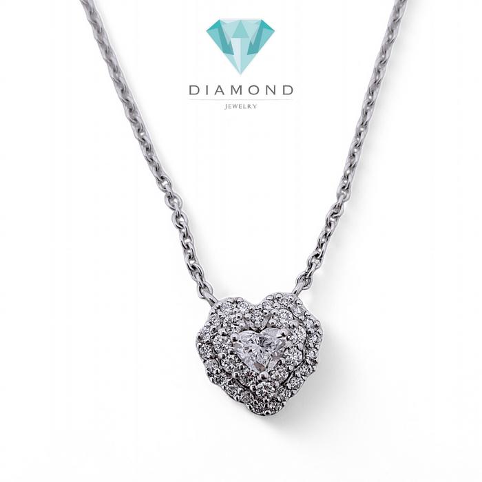Heart diamond Necklace 18K white gold