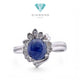 Blue Sapphire Diamond Ring 18K / Diamond Jewelry