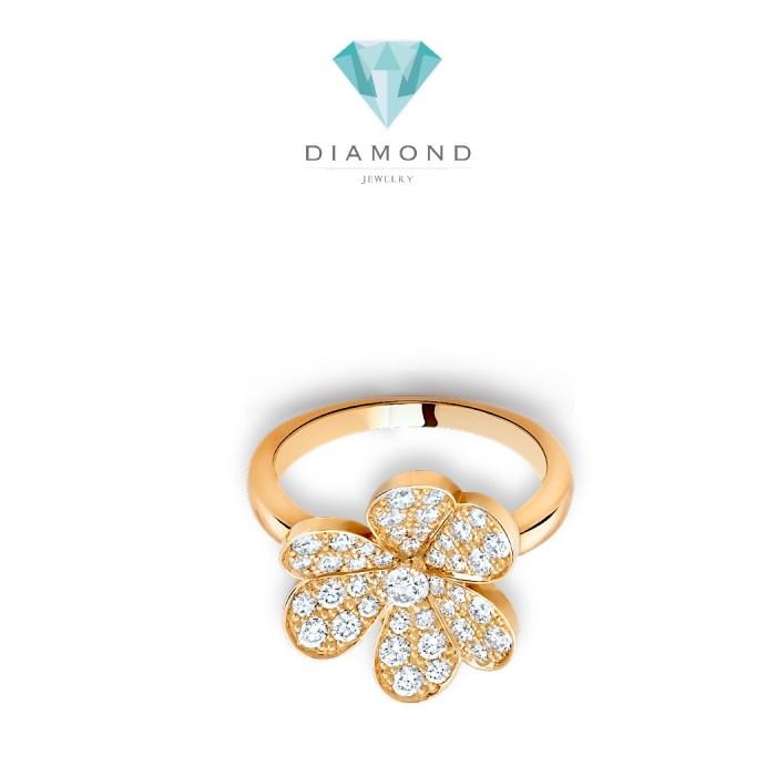 Flower With Diamond Ring 18K / Diamond Jewelry-3CBD11900RB-HT