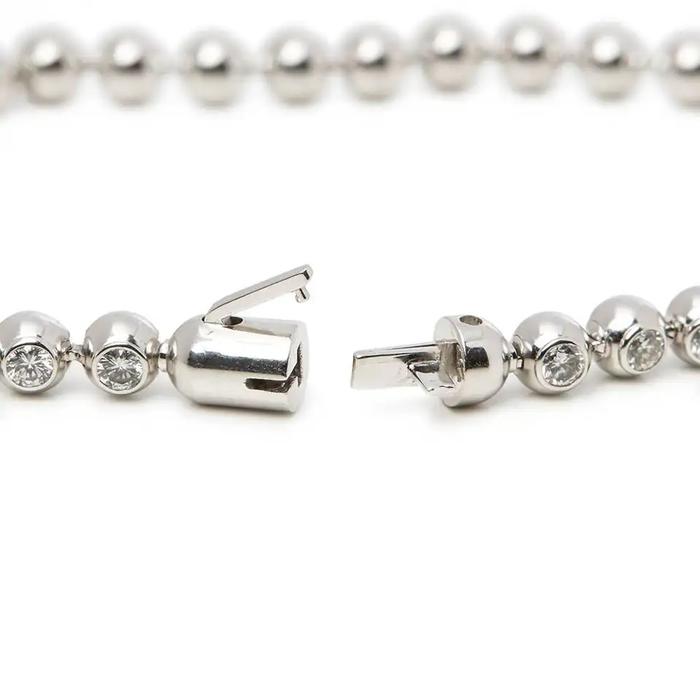 Tennis beads diamond perlee bracelet 18k -Diamond Jewelry