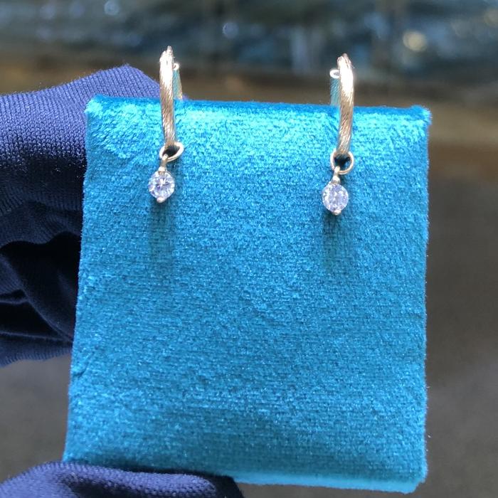 Anting Emas Hoop Ulir 700K Diamond Jewelry-385AMS098LS-HT