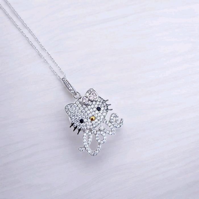 White Gold Hello Kitty Pendants 18K / Liontin Emas Putih Hello Kitty 18K / Diamond Jewelry / 200LMSWP4