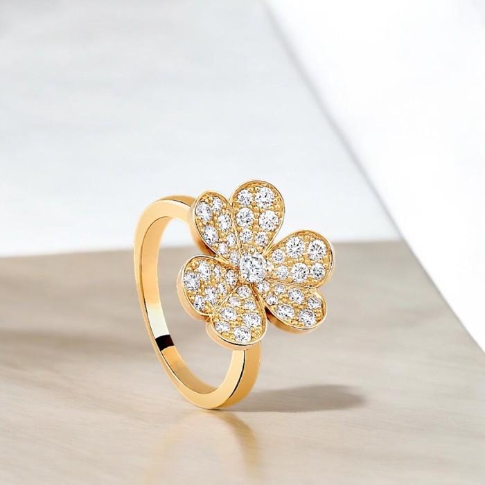Flower With Diamond Ring 18K / Diamond Jewelry-3CBD11900RB-HT