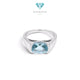 Cushion Aquamarine Ring 18K / Cincin Aquamarine 18K / Diamond Jewelry / GR0052460
