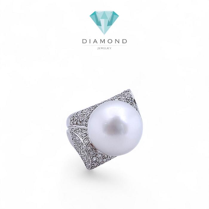 Pearl Diamond Ring 18K / Diamond Jewelry