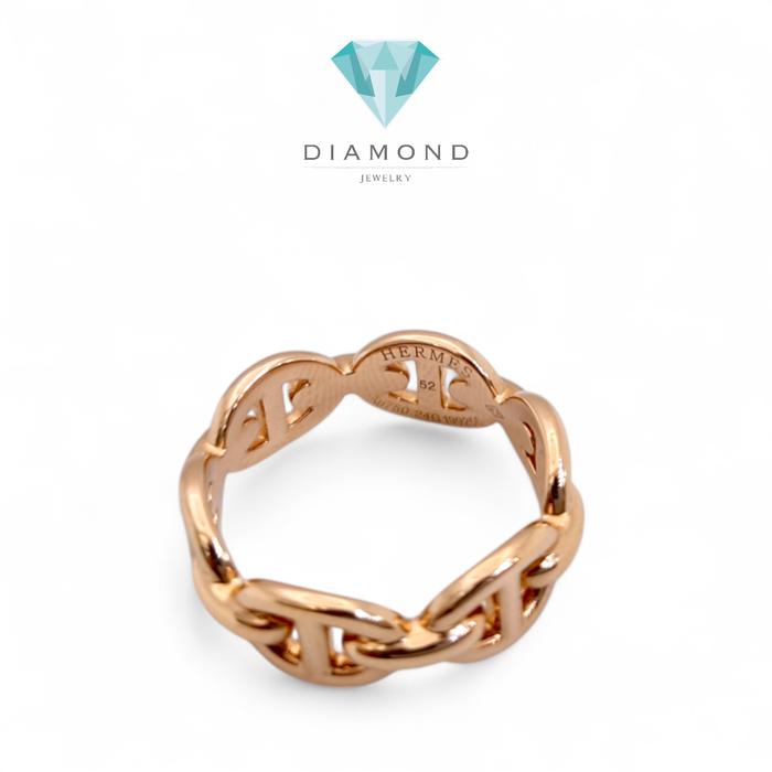 Chain D'ancre Ring Chain H Ring 18K Gold-Diamond Jewelry Emas-80CBD40800AB-HT
