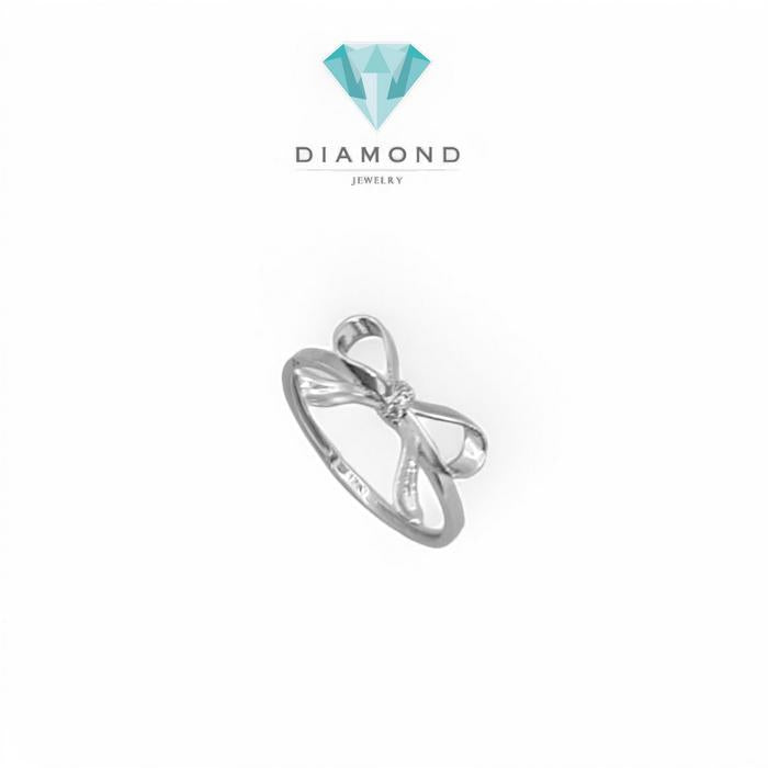 Cincin Mas Putih Pita 750K-Diamond Jewelry