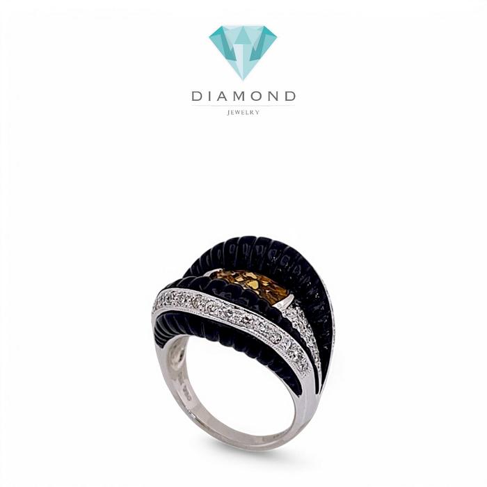 Yellow Diamond Ring 18K / Diamond Jewelry