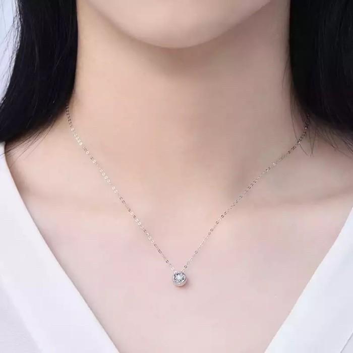 Diamond Solitaire swarozky Necklace/earring 18k White Diamond Jewelry