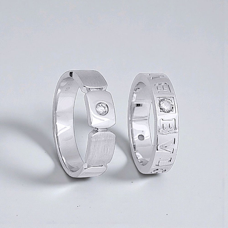 Wedding Diamond Ring 18K / Cincin Kawin Berlian 18K / Diamond Jewelry 87CBGT695WPLS - 90CBNKH7410WPLS