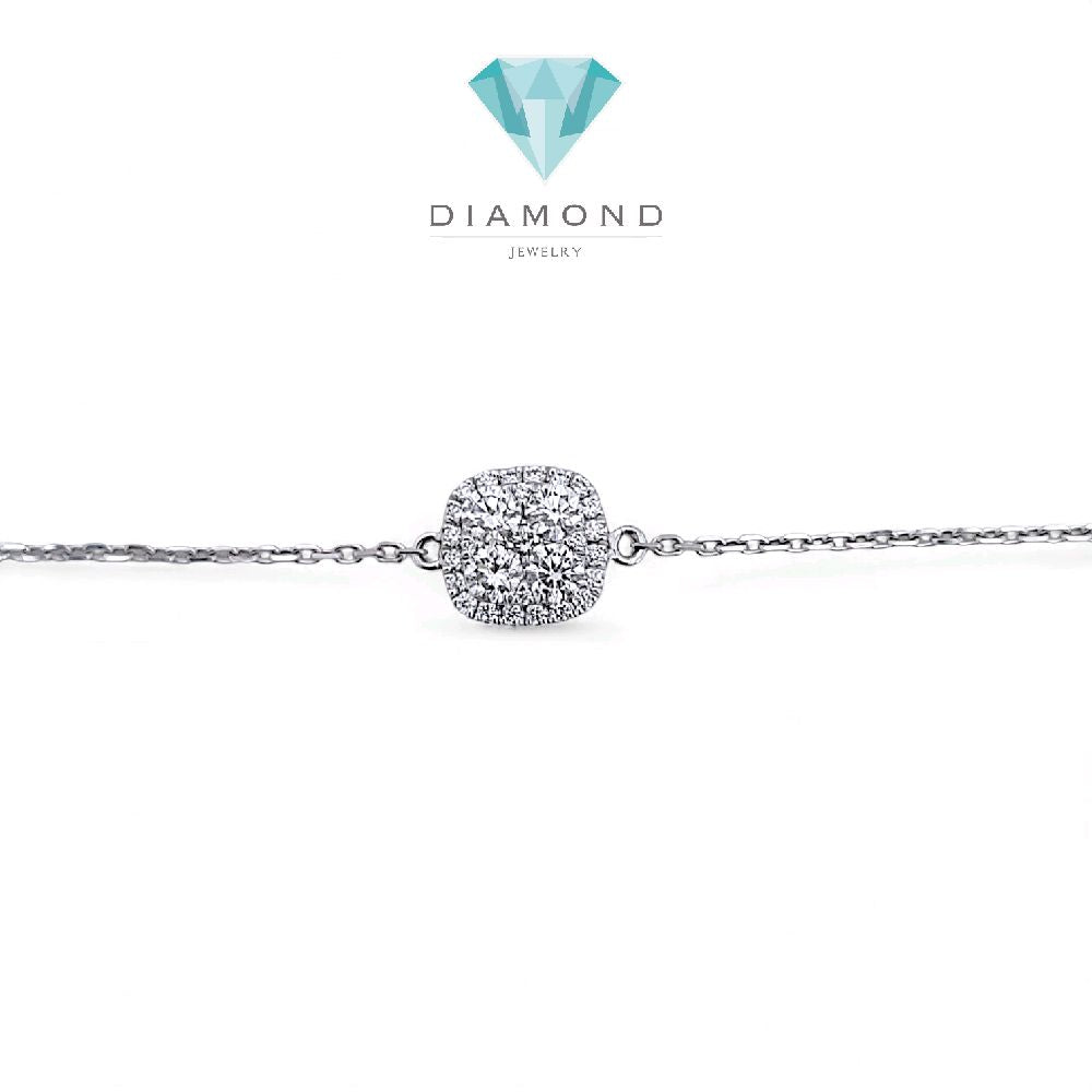 Cushion Diamond Bracelet 18K / Gelang Berlian Cushion 18K / Diamond Jewelry 159GB57200AB -HT