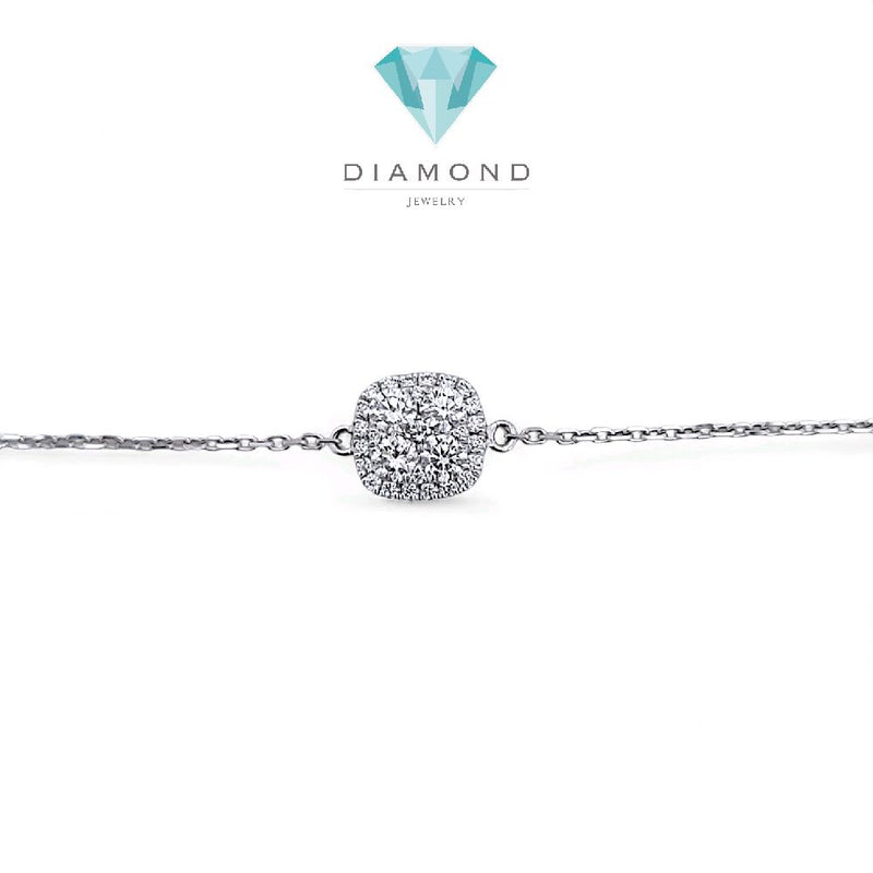 Cushion Diamond Bracelet 18K / Gelang Berlian Cushion 18K / Diamond Jewelry 159GB57200AB -HT