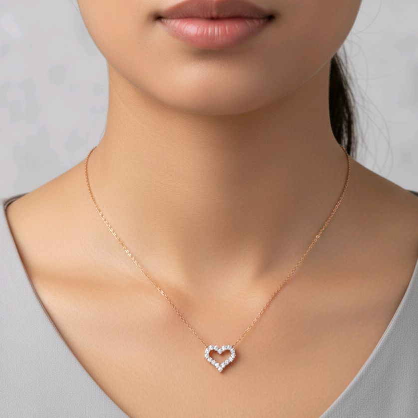 Love Small Diamond Necklace 18K / Kalung Berlian Hati Kecil 18K / Diamond Jewelry 133KBD52000AB -HT