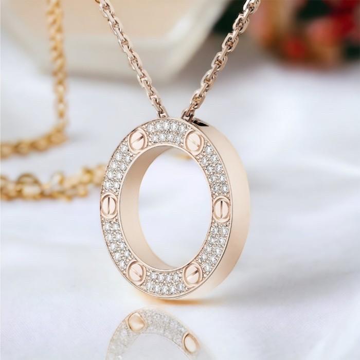 Love Necklace Pendant 18K Gold -Diamond Jewelry-1KBD1704AB-HT