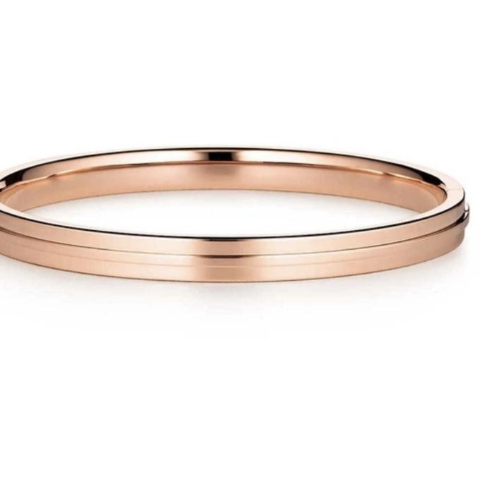 T full gold bangle 18k rose gold-Diamond Jewelry