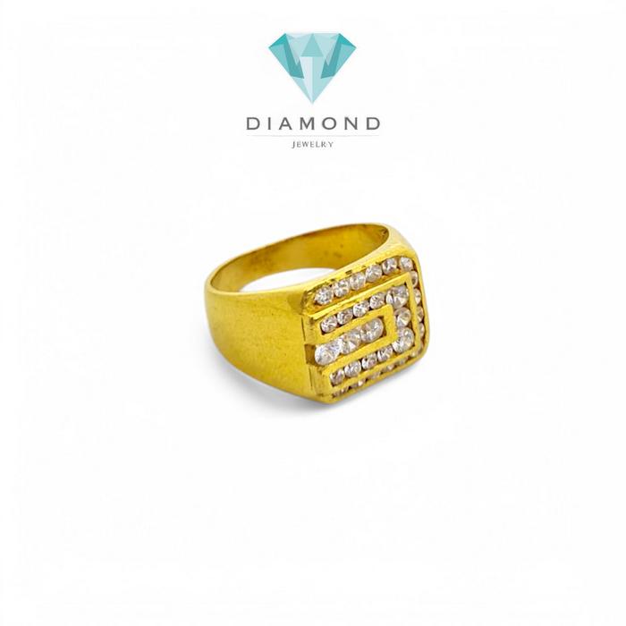 Cincin Mas Laki Kotak 23K-Diamond Jewelry