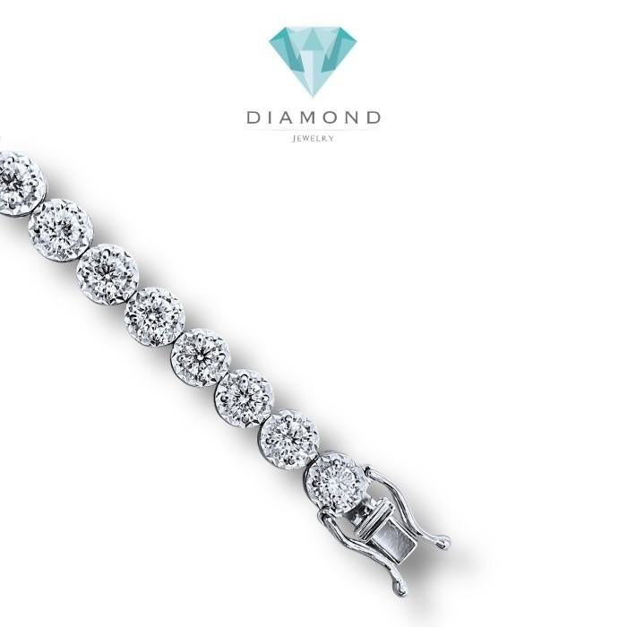 Tennis Bracelet solitaire8 ct.look 18K / Diamond Jewelry/ 0.2 Fvvs each- Diamond tennis bracelet 18k