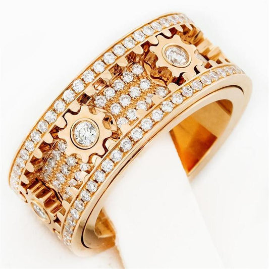 Diamond Spinning Gear Ring 18K Rose Gold-Diamond Jewelry