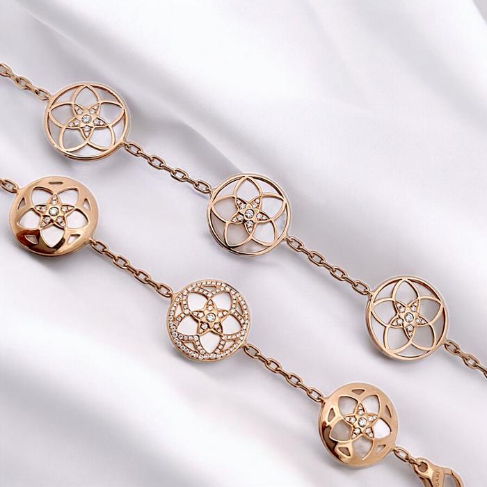 Flower MOP Diamond Bracelet 18K / Diamond Jewelry-99GBD179300AB-HT