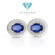 Blue sapphire diamond earring 18k-Diamond Jewelry