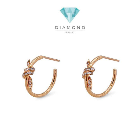 Knot Diamond Earring 18K / Anting Knot Berliam 18K / Diamond Jewelry 388ABD7000RY-HT