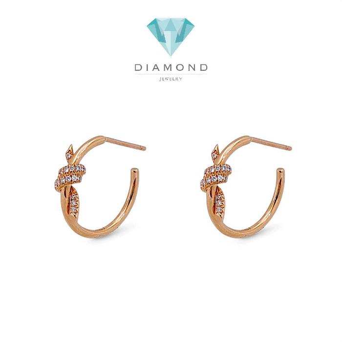 Knot Diamond Earring 18K / Anting Knot Berliam 18K / Diamond Jewelry 388ABD7000RY-HT