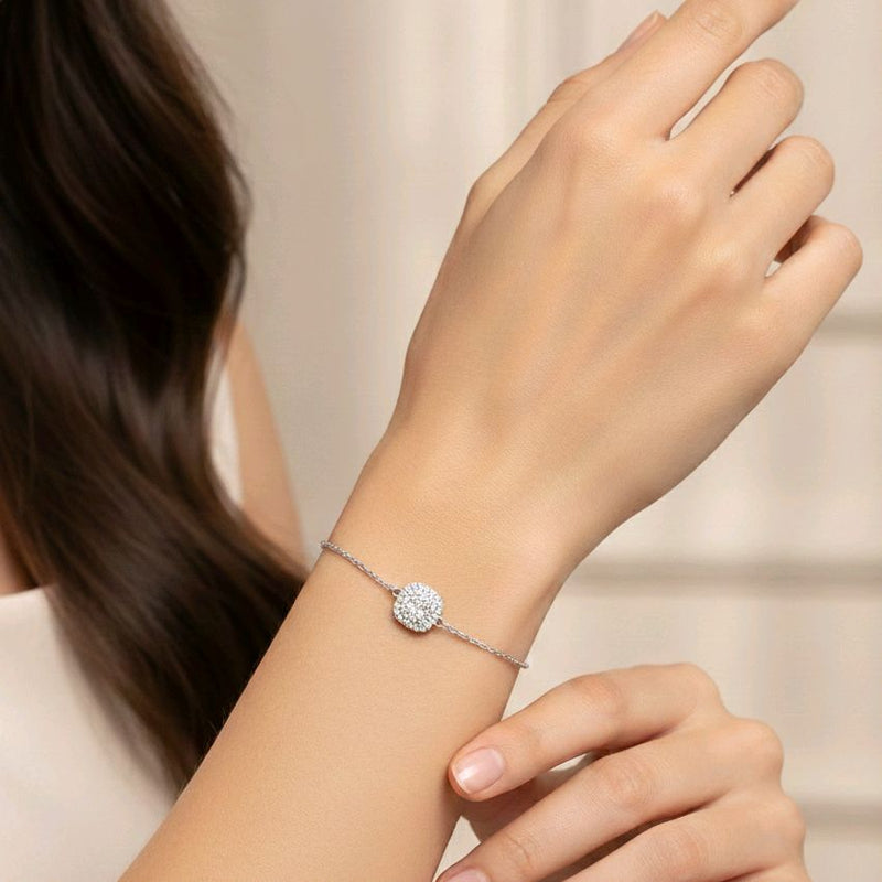 Cushion Diamond Bracelet 18K / Gelang Berlian Cushion 18K / Diamond Jewelry 159GB57200AB -HT