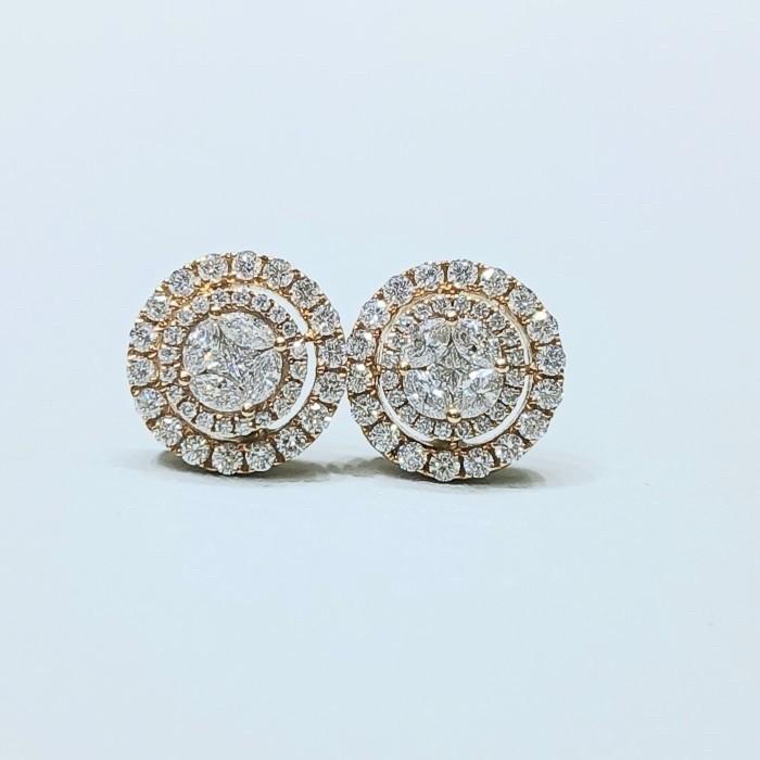 Halo Round Espera diamond earring 18k-Diamons Jewelry