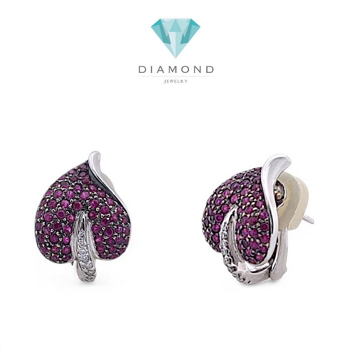 Ruby Diamond Earring 18K / Diamond Jewelry