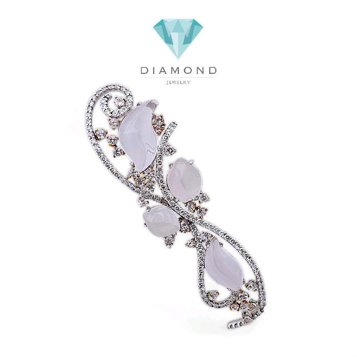 Leaf magonite diamond Diamond Brooch 18K / Diamond Jewelry/ Bros magonite berlian