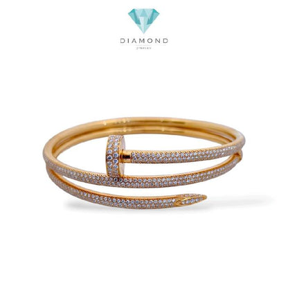 Nail Double  Bangle Diamond 18K / Diamond Jewelry / GBD865000AB