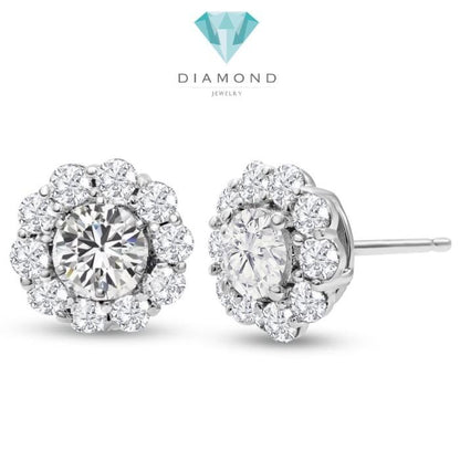 Flower Diamond Earrings / Diamond Jewelry