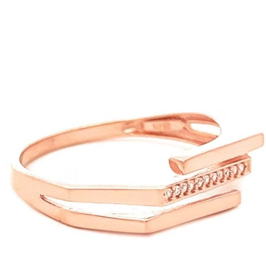 Cincin emas / gold ring signet rose gold 17k- diamond jewelry